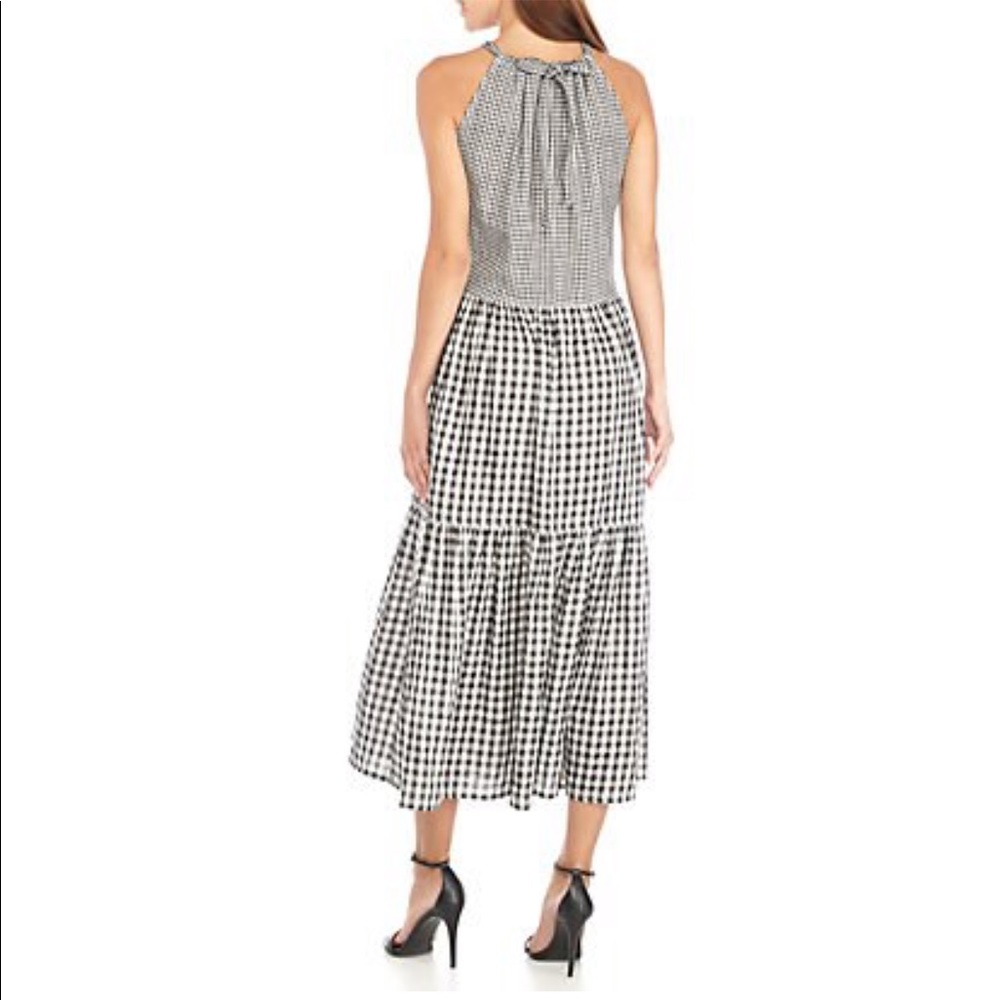 VIOLET Halter Neck Cotton Gingham Dress - Picture 2 of 4